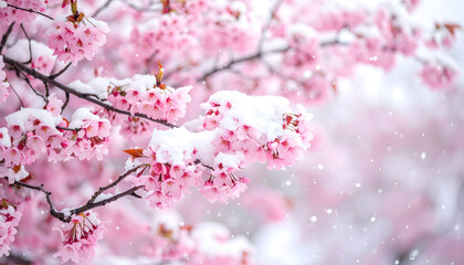 Obraz premium 季節外れの雪