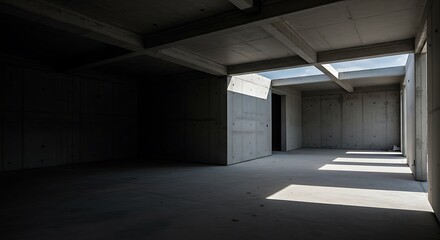 Obraz premium Private house construction, monolithic frame construction, empty room