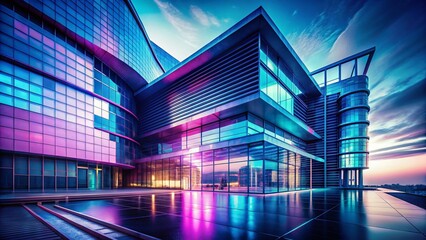 Modern Architecture Cool Gradient Background - Abstract Building Design Stock Photo