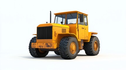 Naklejka premium Classic road roller truck on a white background