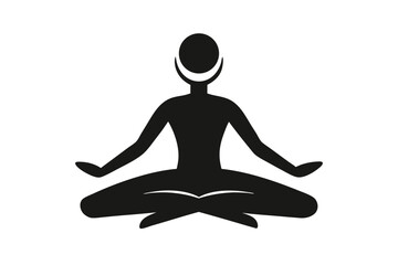 Black Silhouette Best Yoga Pose Award Ceremony Illustration