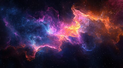Fototapeta premium Cosmic abstract nebula with vibrant colors