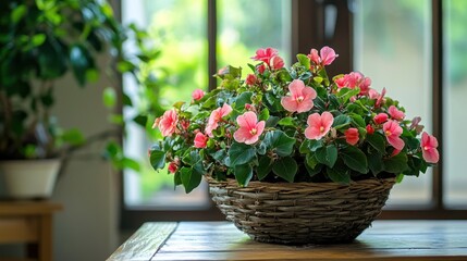 Obraz premium Crown of Thorns with stunning blooms indoors