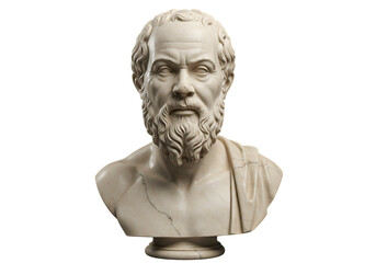 Obraz premium Timeless Wisdom: Marble Bust of Socrates, Ancient Greek Philosopher