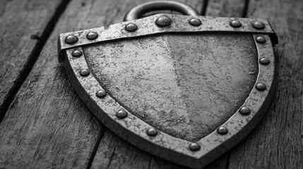 Naklejka premium Cybersecurity logo with a shield and lock