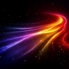Fototapeta premium Dynamic, colorful energy streams through the cosmos. A vibrant display of flowing light trails against a dark background