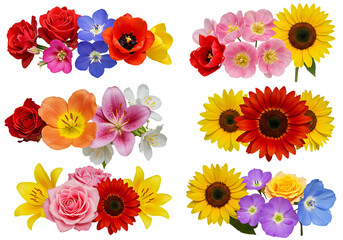 Bloom Burst: Assorted Colorful Flowers on Clear Display
