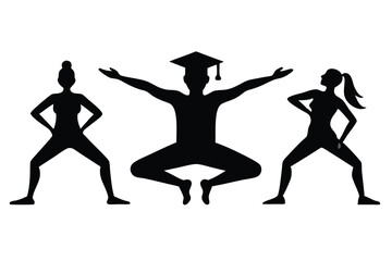 Black Silhouette Community Award in Yoga Style Concept Illustration