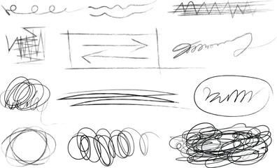 Sketchy Lines and Scribbles Vector Set &mdash; Hand-Drawn Doodle Elements