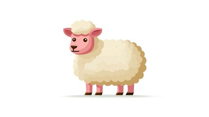 Cute cartoon sheep illustration