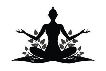 yoga silhouette vector