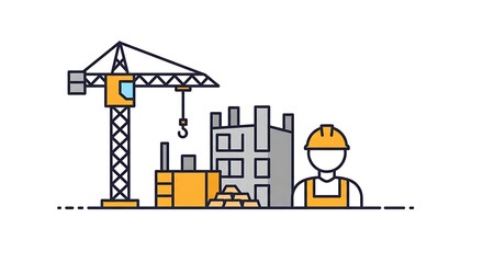 Obraz premium Linear Construction: Building a Future, One Line at a Time