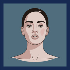 Portrait of a beautiful woman face with head 