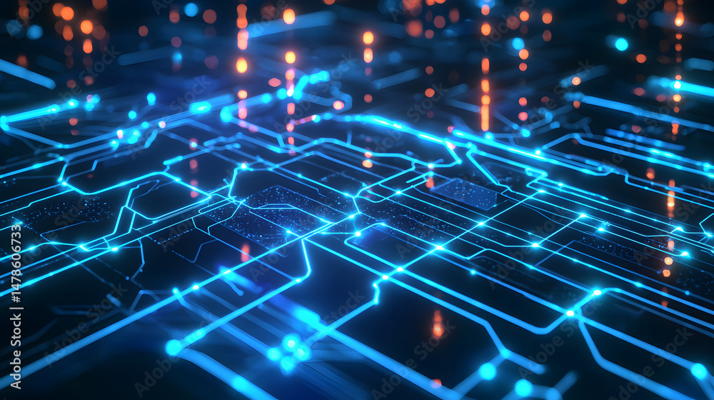 Poster visualizing the machine learning process using neural diagrams digital workspace infographics futuri