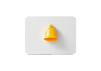 Fototapeta premium Notification bell on blank card isolated on transparent background