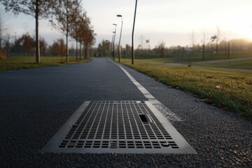 Fototapeta premium Energy harvesting pavement under jogging path 
