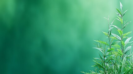 Obraz premium Lush green plants against a soft gradient background