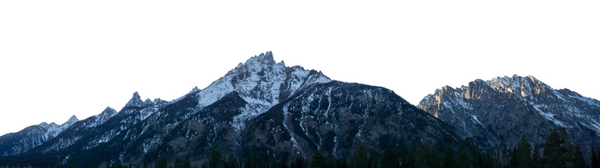 Snow Covered Hills with No Background