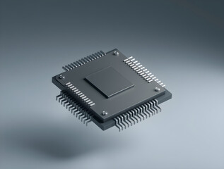 Cpu floating on a neutral background: modern microprocessor ready for integration