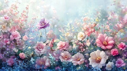 Pastel flowers in soft light