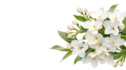 Obraz premium Elegant white floral arrangement with buds and leaves