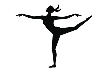 Black Silhouette Yoga Dance Fusion Performance Art Style