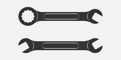 Tools vector wrench icon. Spanner logo design element. Key tool isolated on white background