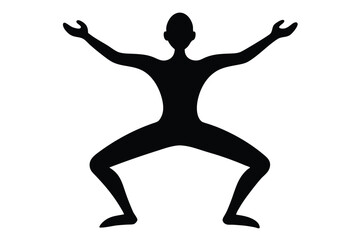 Black Silhouette Yoga Flash Mob Group Style