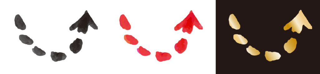 手描きの矢印。筆のブラシ。落書き風のベクターイラスト。カーソル。