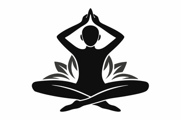 Black Silhouette Yoga for Health 2017 Style Vector Illustration