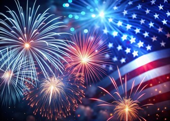 Organic Line Art Independence Day Background: Festive Patriotism Celebration Design