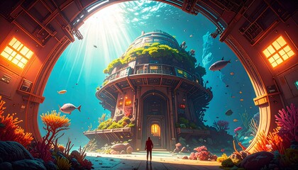 Obraz premium Explore the depths of the cosmic sea. 