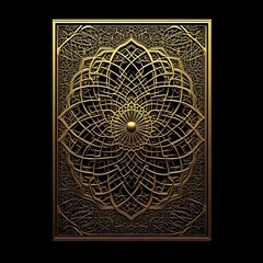 Ornate golden mandala design, intricate pattern