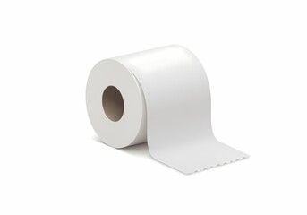 Toilet Paper Roll on White Background Simple Hygiene Concept