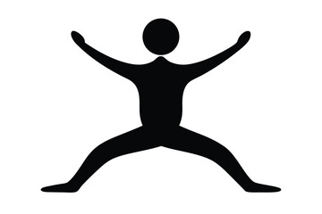 Black Silhouette Yoga for Immunity Style Vector Illustration