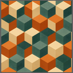 Obraz premium Geometric Cube Pattern