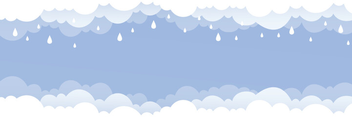 Vector rain cloud cartoon style banner