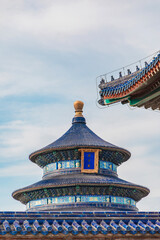 Close-up of the Hall of Prayer for Good Harvests at the Temple of Heaven in Beijing, China