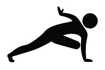 Black Silhouette Yoga for Sleep Style Vector Illustration