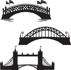 Bridge Connecting Eastern and Wester silhouette vector