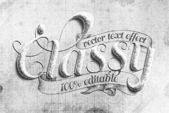 Vintage classy editable text effect	