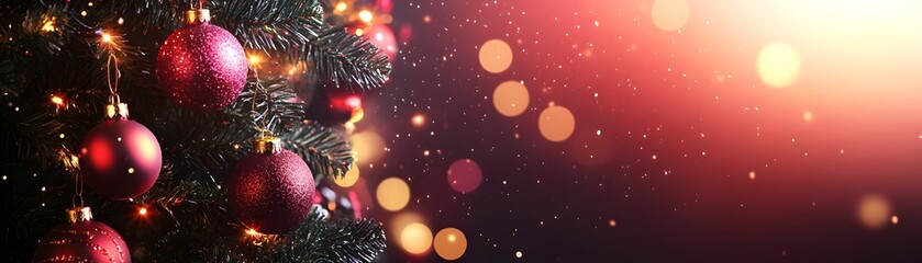 Festive christmas tree with vibrant decorations