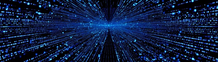 Dynamic digital code stream in a tunnel effect.