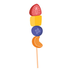 Colorful Fruit Brochette Sticks illustration