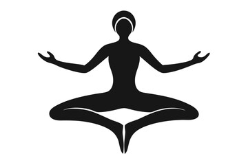Black Silhouette Yoga Photography Contest Vector Illustration