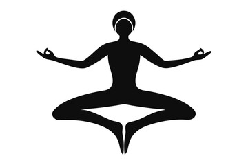 Black Silhouette Yoga Photography Contest Vector Illustration