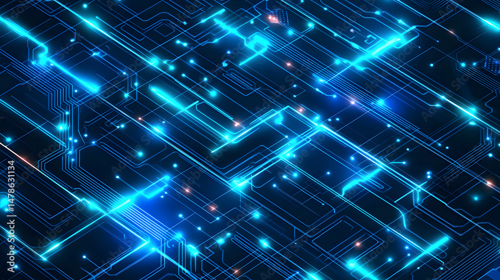 Poster exploring circuit board patterns digital realm visual art futuristic environment abstract concept