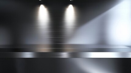 Obraz premium Polished Stainless Steel Counter with Spotlight