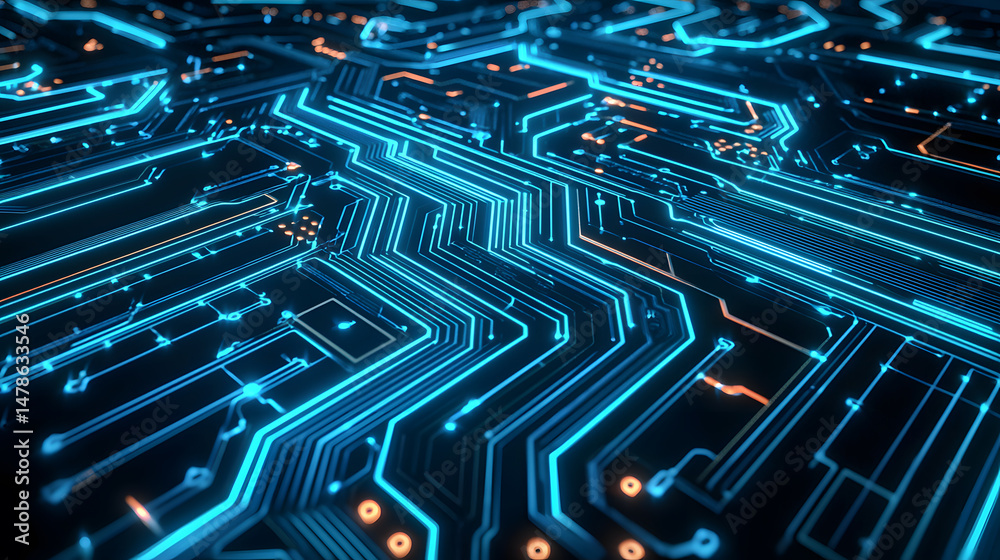 Poster exploring circuit board patterns in technology backgrounds digital realm visual content contemporary