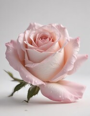 Delicate pink rose, pristine white backdrop  Petals unfurled, soft light ,  wedding,  petal
